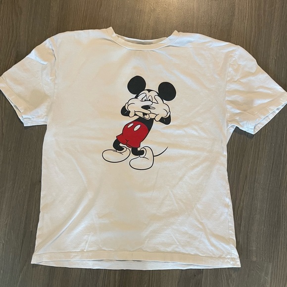 ZARA DISNEY Woman’s White Mickey Mouse Tee T-Shirt - Picture 1 of 4